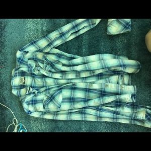 Flannel button up plaid shirt, very warm